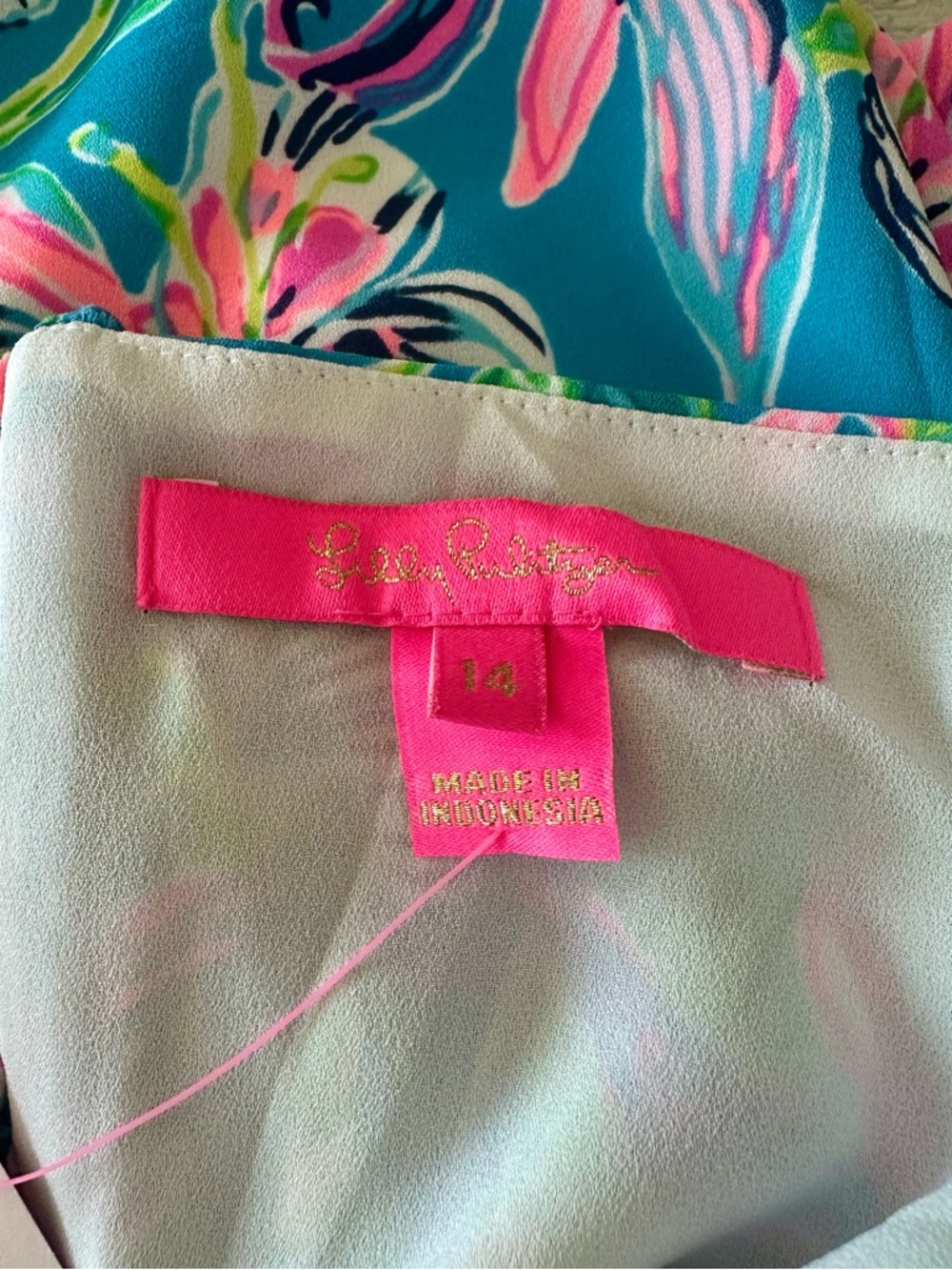 Lilly Pulitzer NWT Turquoise Floral Print Cadie Cami - Picture 7 of 13